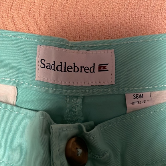 Aqua/Turquoise men’s flat front shorts - Picture 2 of 4